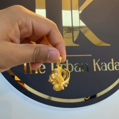 1 Gram Gold Khanda and Lion Locket