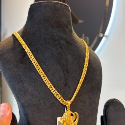 1 GRM GOLD KHANDA AND LOIN LOCKET AND CHAIN